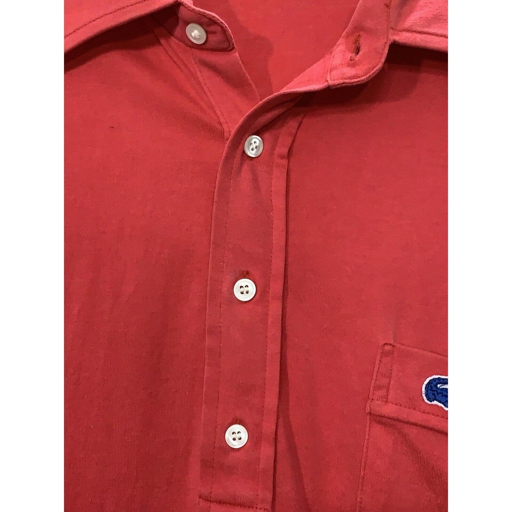 Vintage Izod Lacoste Men’s 100% Cotton Pocket Red Polo Signs Of Wear Size Large - Picture 8 of 9